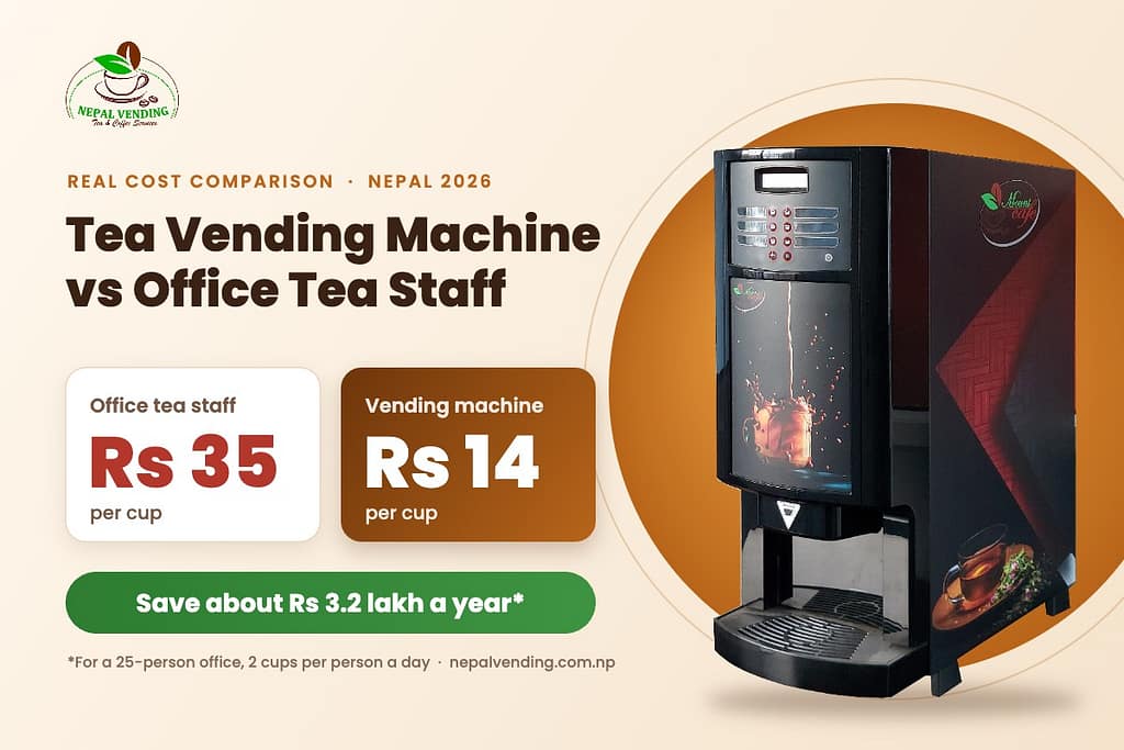 Tea Vending Machine vs Office Tea Staff: Real Cost Comparison in Nepal (2026)